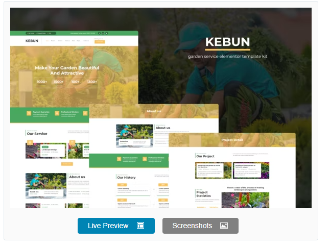 Kebun - Garden Service Elementor Template Kit