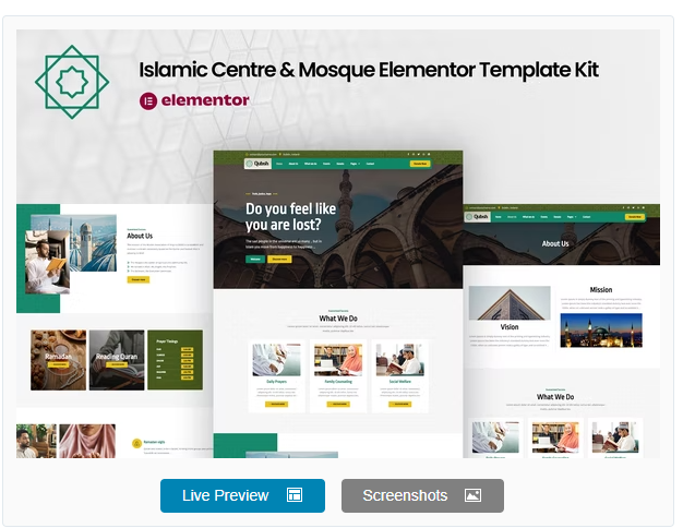 Product Image - Qubsh – Islamic Centre & Mosque Elementor Template Kit
