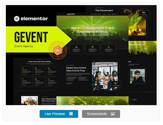 Product Image - Gevent – Event Agency Elementor Template Kit