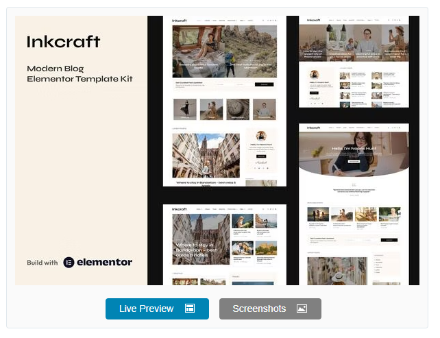 Product Image - Inkcraft – Modern Blog & Magazine Elementor Pro Template Kit