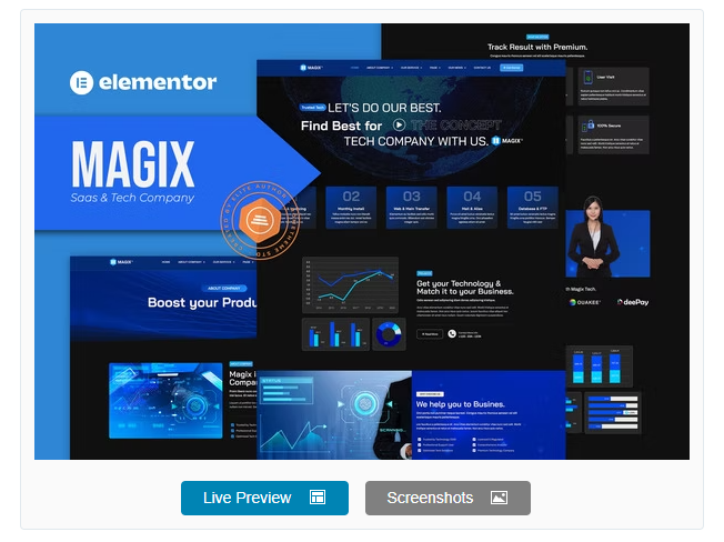 Magix - Saas & Tech Company Elementor Template Kit