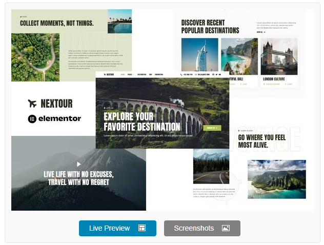 Product Image - Nextour – Tour Guide & Travel Agency Elementor Template Kit Product Image - Nextour – Tour Guide & Travel Agency Elementor Template Kit