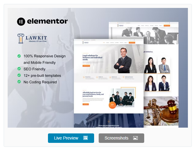 Product Image - Lawkit – Attorney Law Firm Elementor Template Kit