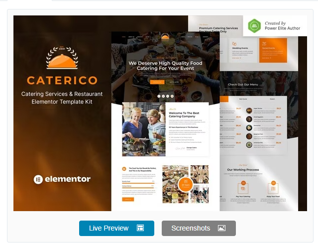 Caterico – Catering Services & Restaurant Elementor Template Kit