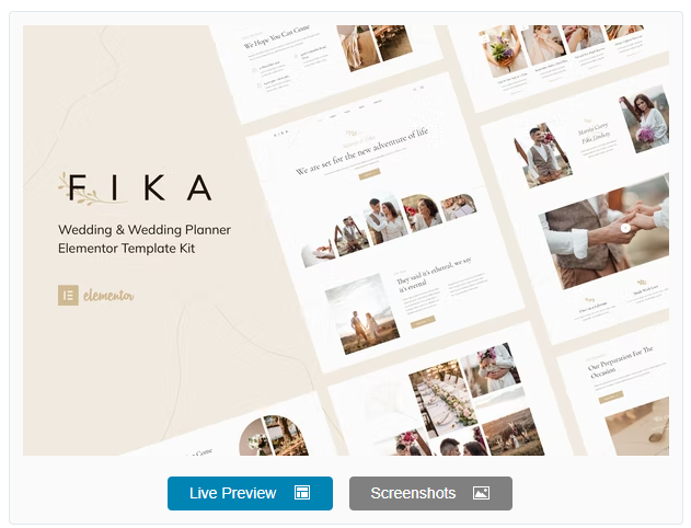 Fika - Wedding & Wedding Planner Elementor Template Kit