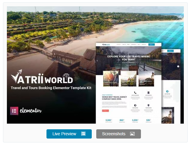 Product Image - Yatriiworld – Travel & Tours Booking Elementor Template Kit