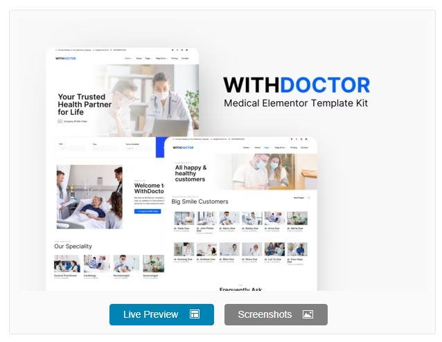 WithDoctor - Medical Elementor Template Kit