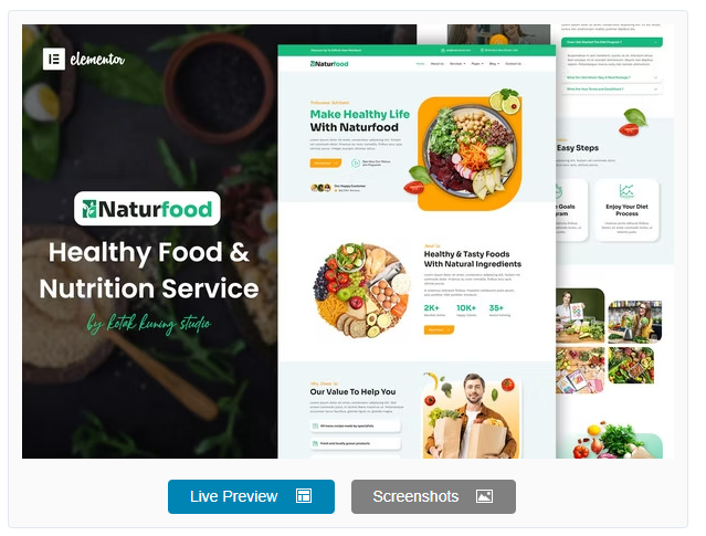 Product Image - Naturfood – Healthy Food & Nutrition Specialist Elementor Template Kit