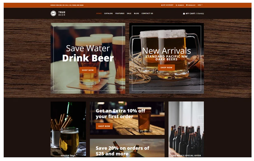 TrueBeer - Stylish Functional Bootstrap Shopify Theme