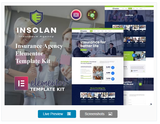 Product Image - Insolan – Insurance Agency Elementor Template Kit