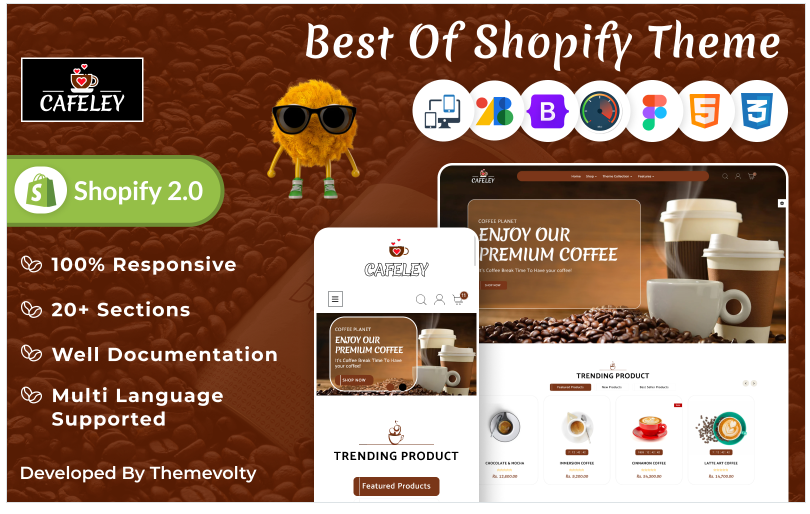 Cafeley VIP Mega Coffee–Tea Nature Shopify 2.0 Theme.