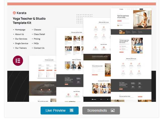 Karata - Yoga Teacher & Studio Elementor Template Kit