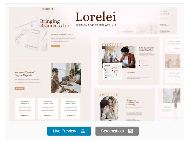 Lorelei - Feminine Business Elementor Template Kit