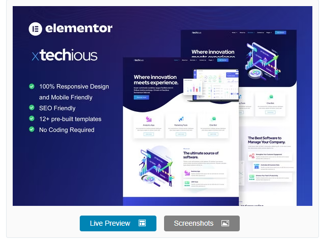 Product Image - Xtechious – Saas & Digital Tech Company Elementor Template Kit Product Image - Xtechious – Saas & Digital Tech Company Elementor Template Kit