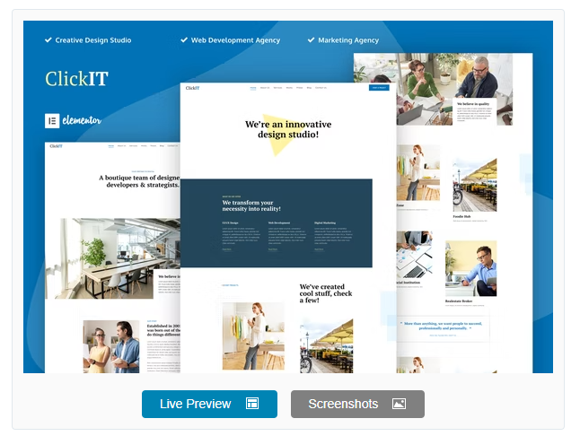 ClickIT - Creative Digital Agency Elementor Template Kit
