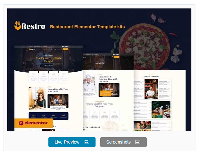 Product Image - Restro – Restaurant Elementor Pro Template Kit