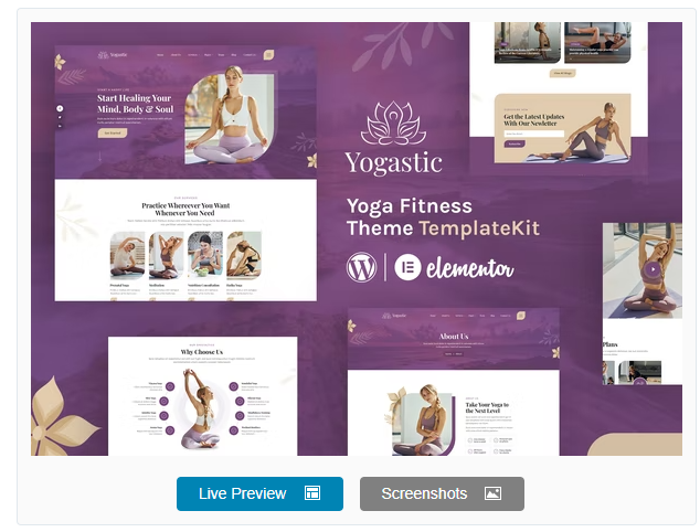 Product Image - Yogastic | Yoga & Fitness Elementor Template Kit