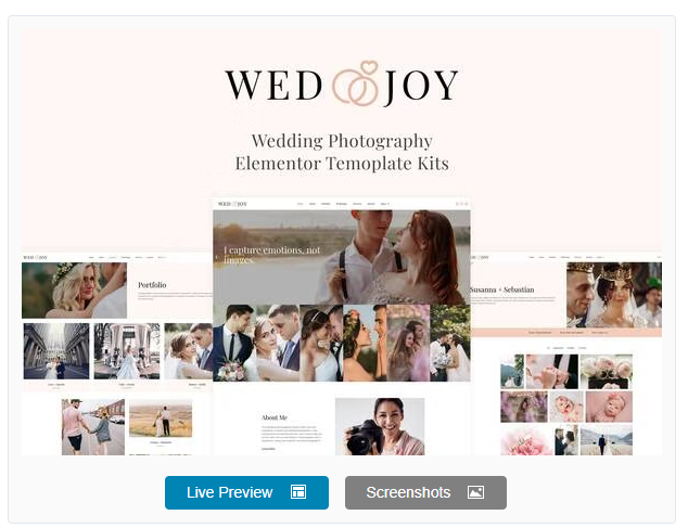 Wedjoy - Wedding Photography Elementor Template Kit