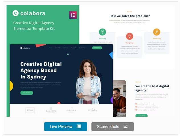 Colabora - Creative Digital Agency Elementor Template Kit