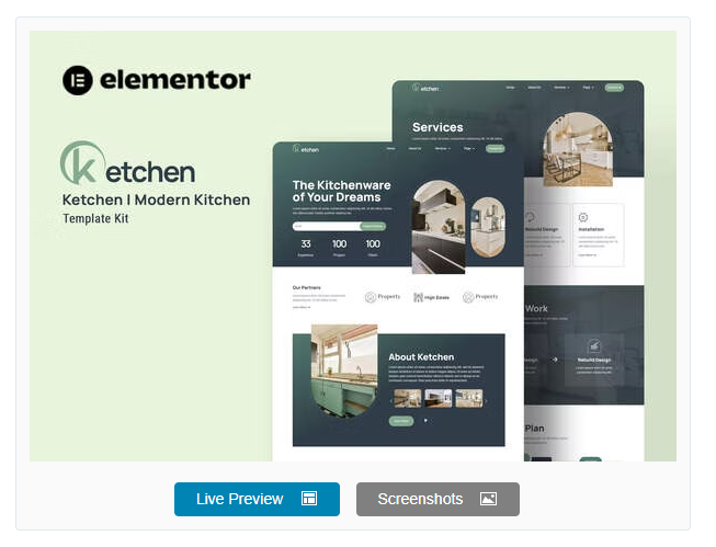 Product Image - Ketchen – Modern Kitchen Elementor Template Kit
