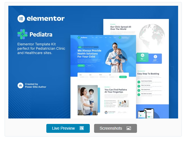 Pediatra – Pediatrician Clinic & Healthcare Elementor Template Kit