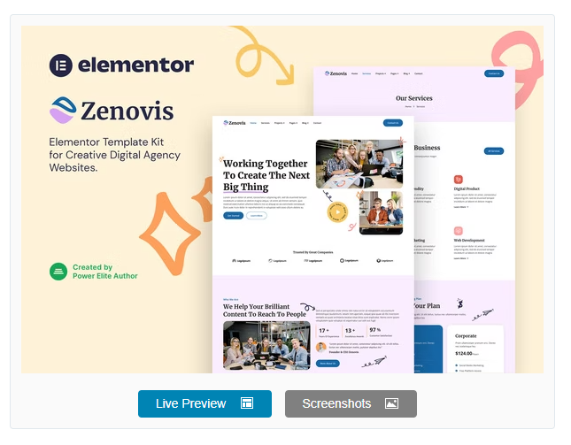 Product Image - Zenovis – Creative Digital Agency Elementor Template Kit