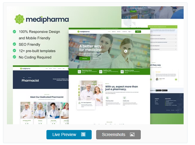 Product Image - MediPharma – Pharmacy & Medical Elementor Template Kit