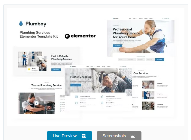 Product Image - Plumboy – Plumbing Services Elementor Template Kit