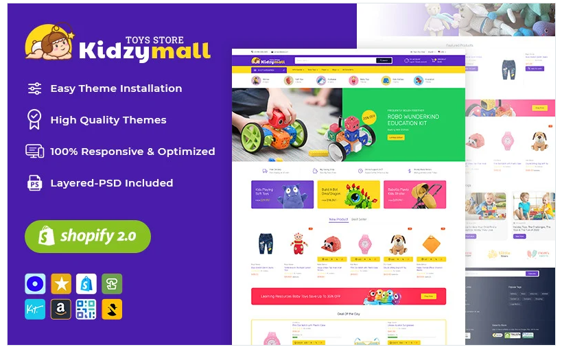 KidzyMall - Kids, Toys and Games Theme for Shopify 2.0 Website stores