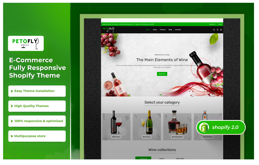 Petofly - Multipurpose Premium Wine Shop Shopify 2.0 Theme