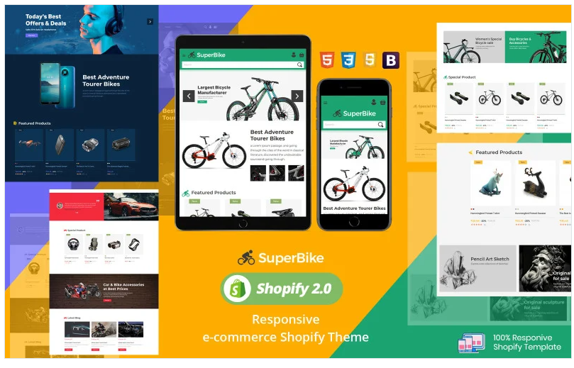 SuperBike - Bicycle Auto Car Electronics Digital Art Shopify 2.0 Theme