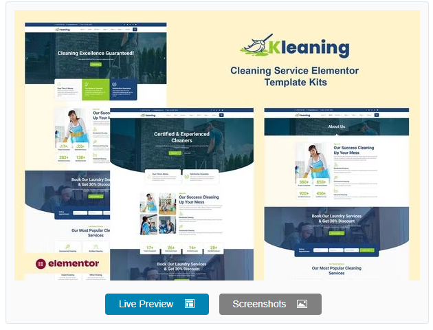 Product Image - Kleaning – Cleaning Service Elementor Template Kits