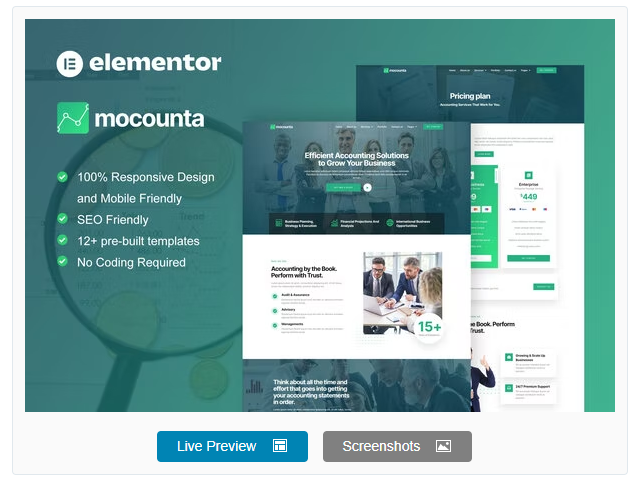 Mocounta - Accounting Firm Elementor Template Kit