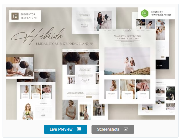 Product Image - Hibride – Bridal Photography & Wedding Planner Elementor Template Kit