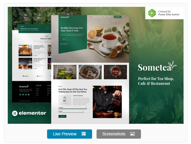 Sometea – Tea House Cafe & Restaurant Elementor Template Kit