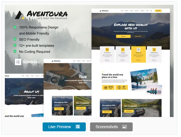 Aventoura - Travel & Tour Agency Elementor Template Kit
