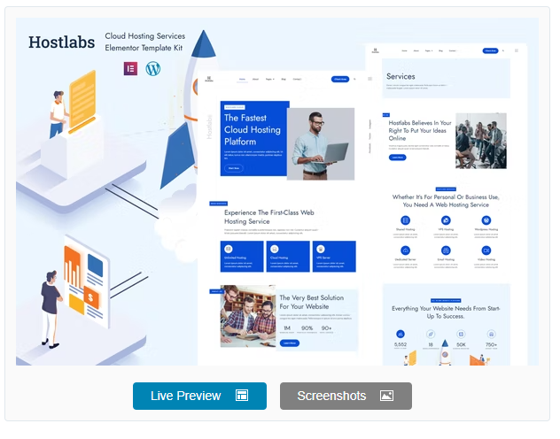 Hostlabs - Cloud Hosting Services Elementor Template Kit