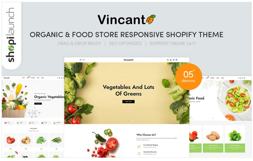 Vincant - Organic & Food Store Responsive Shopify Theme