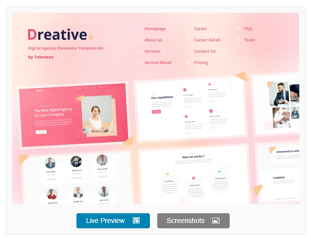 Dreative | Digital Agency Elementor Template Kit