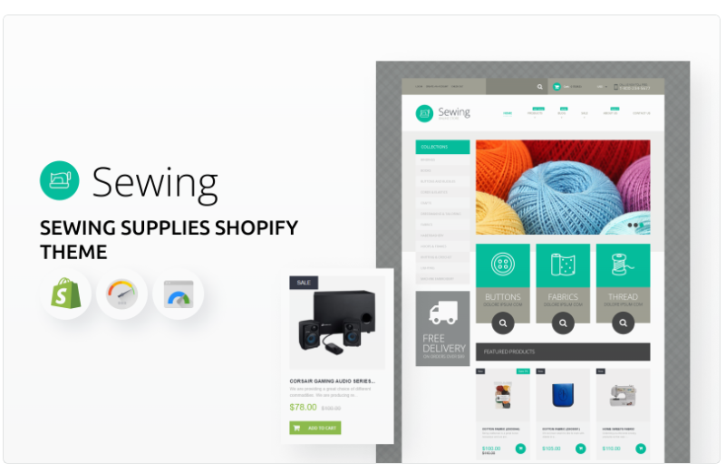 Sewing Supplies eCommerce Shopify Theme