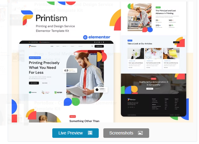 Product Image - Printism – Printing and Design Service Elementor Template Kit