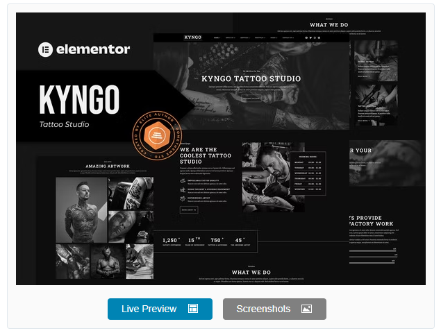 Product Image - Kyngo – Tattoo Studio Elementor Template Kit