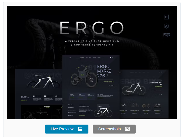 ERGO - Bike & Cycling WooCommerce Elementor Template Kit