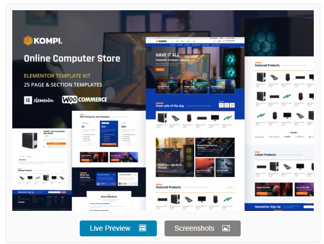 Product Image - Kompi – Computer Store WordPress Elementor Template Kit
