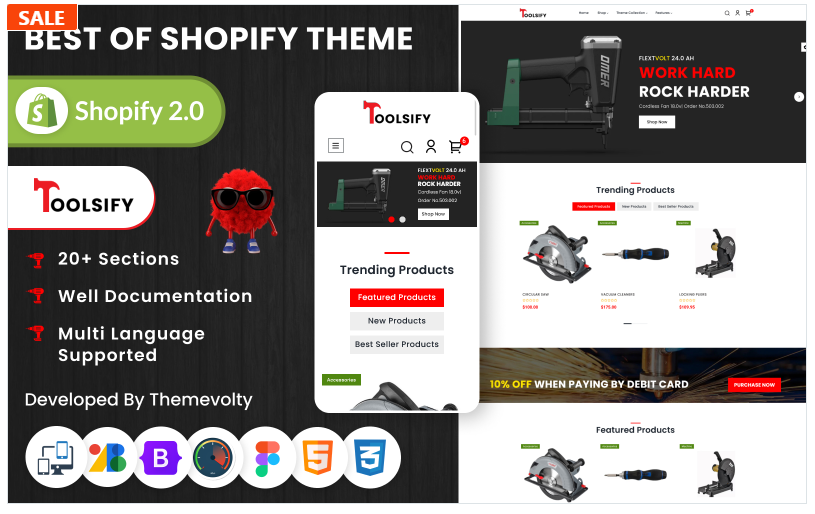 Toolsify Megastore –Tools and Machine Shopify 2.0 Responsive Template