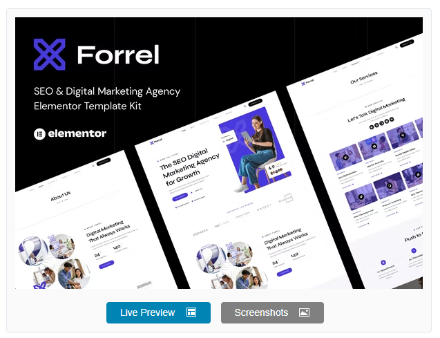 Forrel - SEO & Digital Marketing Agency Elementor Template Kit