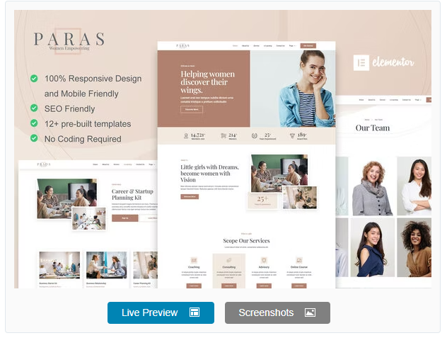 Paras - Business Coach for Women Elementor Template Kit