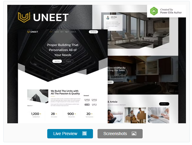 Product Image - Uneet – Apartment & Single Property Real Estate Elementor Template Kit Product Image - Uneet – Apartment & Single Property Real Estate Elementor Template Kit