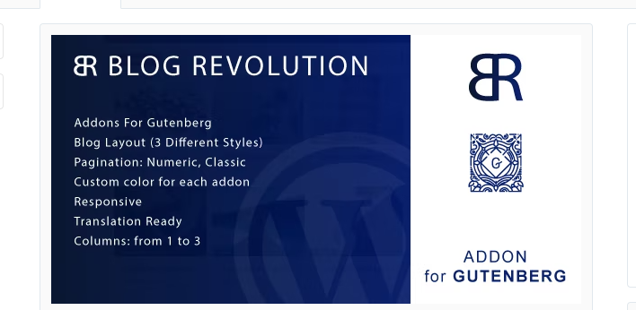 Blog Revolution for Gutenberg WordPress Plugin