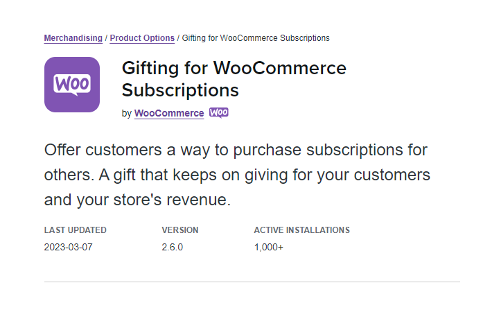 Gifting for WooCommerce Subscriptions